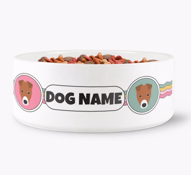 Rainbow Waves - Personalised Dog Bowl for your {breedFullName}